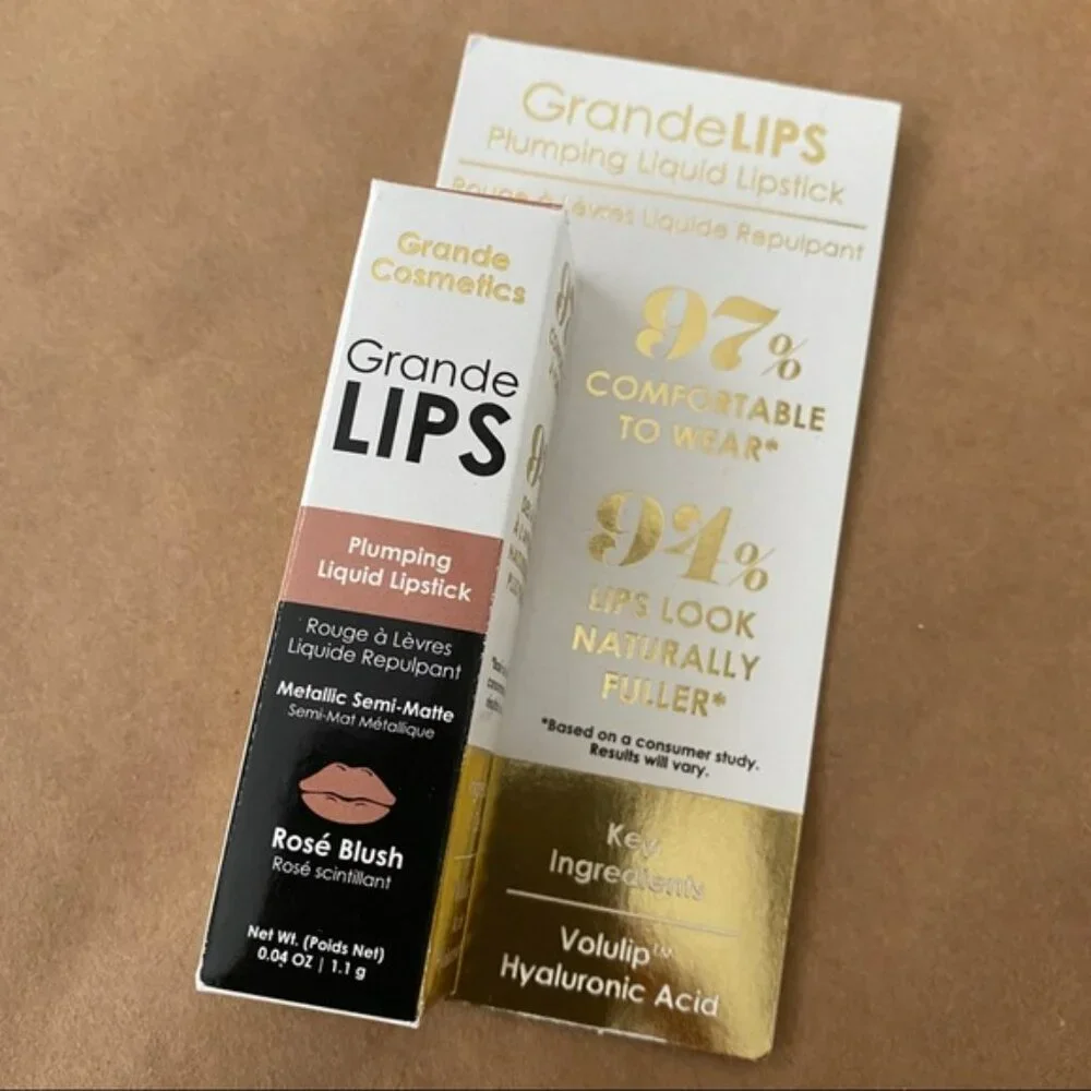 NEW IN BOX-Grande Cosmetics: Grande Lips Plumping Lipstick- Rose Blush